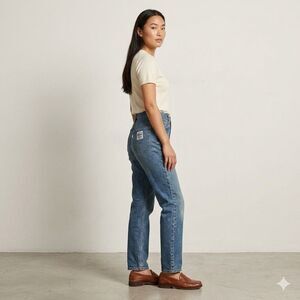 Vtg Levi's 512 Slim Tapered Jeans High Waist White Tab Blue Denim Size 28x32